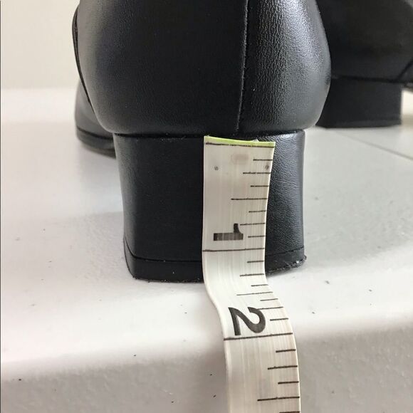 SIAMANTO Knee High Black Leather Riding Boots Pull-On Block Heel Boots Size 91/2 - Picture 13 of 16